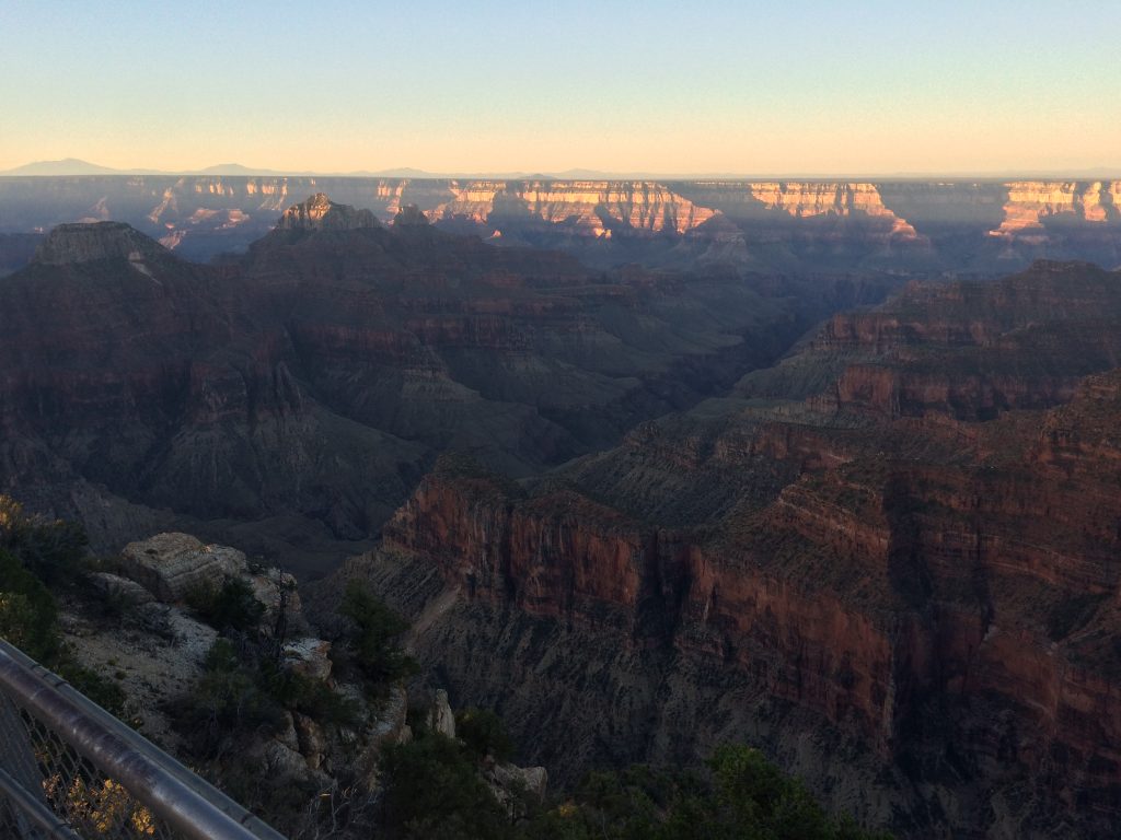 Grand Canyon lit by sunrise