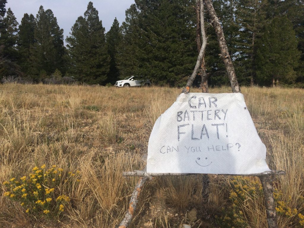 Flat battery sign