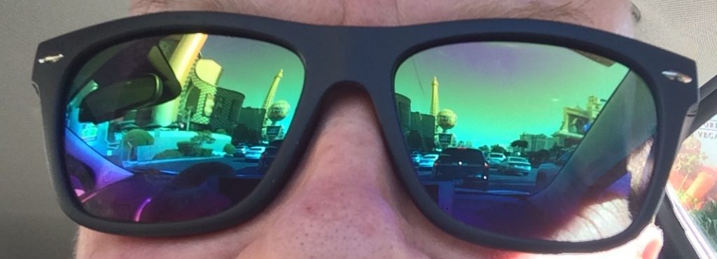 Las Vegas Strip reflected in my sunglasses